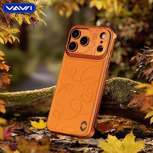 Étui de téléphone en cuir aromathérapeutique VAWI V-A02 en métal pour <span class=keywords><strong>iPhone</strong></span> <span class=keywords><strong>13</strong></span> 14 15 16 17 Pro Max Orange <span class=keywords><strong>Coque</strong></span> magnétique pour téléphone - Product Image 5