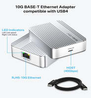 Adaptador Ethernet Thunderbolt 4 a 10Gbps, Convertidor de Red Tipo C RJ45 de 10G, Aleación de Aluminio para Mac M1/M2/M3 y PC con Windows, en Stock