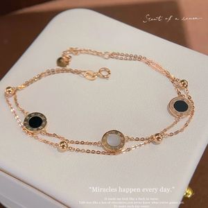 Bracelet ajustable tendance Xinfly en or massif 18 carats avec chiffres romains et maillons, double couche, pour un style élégant - Product Image 4