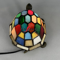 Lampe de table tortue décorative en verre coloré, peinte à la main, personnalisée, en gros, avec LED, petite lampe de bureau, cadeau