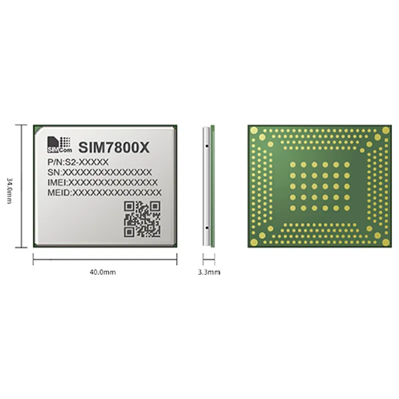 SIM7800X adoptiert LGA Form Faktor ist LTE Cat 4 Multi-Band GSM GPRS EDG 3G LTE HSPA 4G GNSS Modul