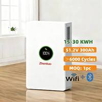 Batería Doméstica LiFePO4 de 5kWh, 10kWh, 15kWh, 20kWh, 30kWh, 48V, 51.2V, 100Ah, 200Ah, Apilable, de Montaje en Pared, para Almacenamiento de Energía