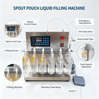 Machine de remplissage semi-automatique réglable de haute précision pour sachets souples à bec verseur en acier inoxydable pour boissons