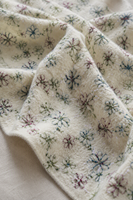 Tissu tricoté multicolore à broderie florale Ditsy, base 100% polyester, avec petites fleurs brodées dispersées, pour sac textile