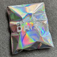 Enveloppes d'expédition holographiques, sacs postaux brillants colorés en aluminium argenté, sacs de shopping personnalisés en polyéthylène pour vêtements