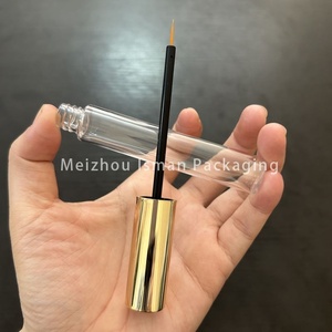 ISMAN Hot 12ml Contenant pour eye-liner rond transparent givré doré métallique, tubes pour cils en plastique pour cosmétiques - Product Image 5