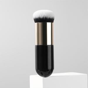 <span class=keywords><strong>Pinceau</strong></span> <span class=keywords><strong>Kabuki</strong></span> noir pour fond de teint, poils synthétiques doux et denses pour maquillage liquide et en poudre - Product Image 2