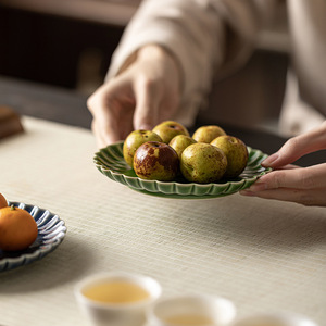 Chinese Ceramic Serving <b>Tray</b> Porcelain Solid Pattern <b>Tea</b> <b>Tray</b> Fruit Platter Teapot Holder Residential Use - Product Image 2