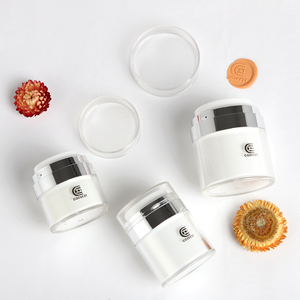 Wholesale Empty Pearl White 15ml 30ml 50ml Capacity Round Plastic <strong>Airless</strong> <strong>Pump</strong> <strong>Jar</strong> for Cosmetic Use - Product Image 1