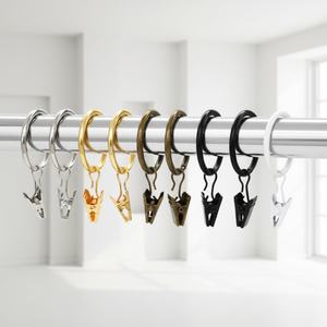 Anneau de suspension en métal pour rideau de douche, à feuilles détachables, vente en gros - Product Image 1