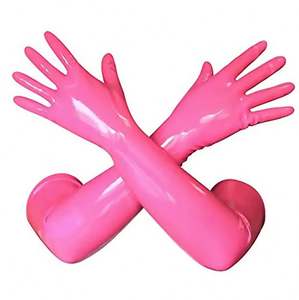 Cina fabbrica all'ingrosso nero rosa senza polvere Sexy Fetish guanti in lattice - Product Image 3