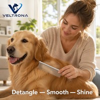 Peigne pour animaux de compagnie en acier inoxydable, dents à double densité, grossières et fines, pour démêler et finir la toison, brosse de toilettage tout métal pour chiens et chats