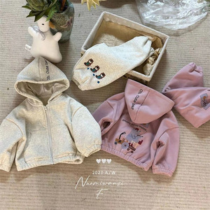 Tongxingyuan Girls Autumn Winter Outfit Cotton Thickening Cartoon <b>Bear</b> Two Piece Set Casual Kids Clothes Set - Product Image 3