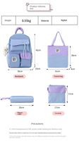 Nouveau sac à dos pour ordinateur portable 15 pouces, imperméable, haute qualité, durable, en nylon, grande capacité, 4 pièces, pour étudiants