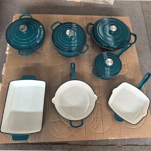 Set di Pentole Antiaderenti, Minimo 1 Set, Arancione, 11 Pezzi, <span class=keywords><strong>in</strong></span> <span class=keywords><strong>Ghisa</strong></span> Smaltata di Qualità, Set di Pentole di Lusso - Product Image 6