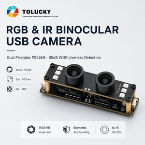 โมดูลกล้อง USB แบบสองเลนส์ OEM 2MP รุ่น Binocular พร้อม RGB IR PS5268 85dB WDR สำหรับการใช้งานเชิงชีวภาพแบบกำหนดเอง - Product Image 1