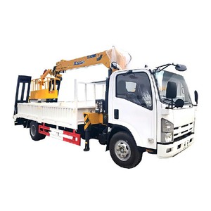 Japan 1SUZU 700P 4x2 Cargo Truck Mounted Crane 4Ton 5 Ton Telescopic Boom Crane Truck with Ramp <b>Ladder</b> - Product Image 1