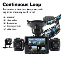 Caméra DVR de voiture haute performance, résolution 1080P, écran IPS, enregistrement en boucle, capteur de mouvement, moniteur de stationnement, prise en charge de la carte Micro SD