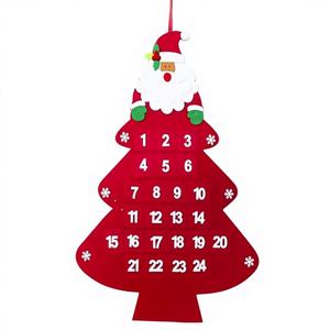 Calendario de Adviento Navideño de Fieltro con Diseño de Árbol de Navidad, Moderno, Ecológico, Personalizado, 60x43cm, Oferta - Product Image 4