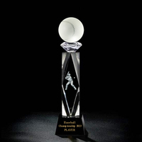Trofeo de Baloncesto de Cristal Grabado con Láser 3D Personalizado, Premio MVP del Campeonato para Torneos Deportivos