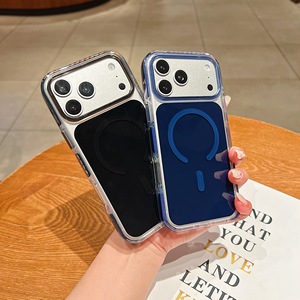เคสโทรศัพท์แม่เหล็กสองสีสำหรับไอโฟน 18 17 16 15 14 13 12 โปรแม็กซ์กรอบใสกันกระแทกฝาครอบป้องกันการตก - Product Image 4