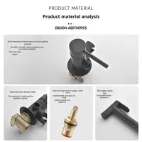 Ensemble pulvérisateur de bidet mural moderne en laiton chromé pour eau chaude/froide avec pression réglable et valve ronde écologique
