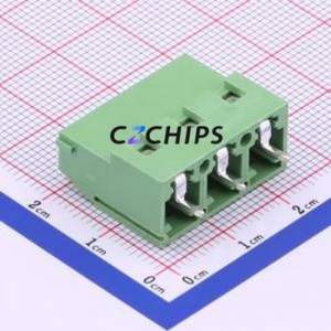 WJ129V-7.62-3P Screw Terminal Block Through hole Component (THT),P=7.62mm Connector 1x3P 7.62mm Green Through Hole - Product Image 2