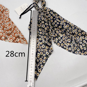 Diademas francesas de margaritas de estilo forestal, tela Little Suower, Cinta Larga anudada, Scrunchie, accesorio para el cabello de exportación transfronteriza - Product Image 4