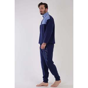 Conjunto de Pijama de Manga Larga con Hombros Descubiertos para Hombre, con Puños y Bolsillos, Cuello de Forro Polar, Ropa de Dormir para Hombre - Product Image 2