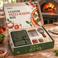 Kotak Pizza Kaku dengan Logo Kustom, Alas dan Tutup, Kemasan Cetak CMYK, Laminasi Glossy, Karton Hadiah