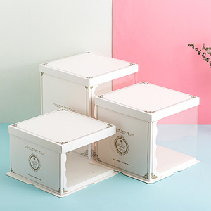 Halbes Quadratisches Transparentes Langlebiges Kuchenkarton-Set in 6-Zoll und 12-Zoll Größen; Extra-Hohe Ausführung für Backwaren-Verpackung - Product Image 2
