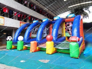 Juegos deportivos hinchables comerciales al aire libre EE. UU. Inflable 4 en 1 Baloncesto Béisbol Fútbol Juegos de fútbol Adultos Juegos de castillo hinchable - Product Image 3