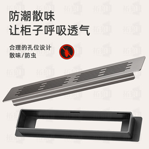 Grille de ventilation respirante en maille avec clip en alliage d'aluminium pour porte d'armoire, design plat double face - Product Image 2