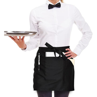 Celemek pinggang tukang kayu tahan air, celemek pinggang Barista dapat dicuci dengan banyak saku untuk pelayan restoran