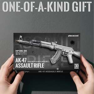 Piececool <span class=keywords><strong>AK</strong></span>-47 senapan serangan pendidikan DIY mainan senjata 3D teka-teki logam Model kerajinan kit hadiah Natal untuk anak-anak atau dewasa - Product Image 6