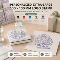Tampon encreur personnalisé extra large 100x100mm avec logo, tampon pré-encré GT avec tampon encreur intégré pour petites entreprises et emballages DIY