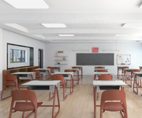 Ensemble de bureau et chaise en métal durable et confortable avec plateau en bois, écologique et moderne, pour les étudiants, l'école et le bureau