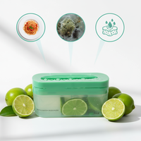Gel désodorisant pour réfrigérateur Lime, désodorisant d'air pour réfrigérateur avec crochet, absorbant d'humidité portable, écologique, jetable et longue durée pour