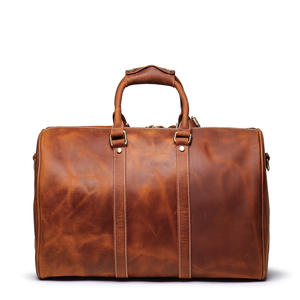 Borse da viaggio in vera pelle di vacchetta da uomo di grande capacità borsa da viaggio di lusso borsa da viaggio in pelle di cavallo pazzo retrò - Product Image 1