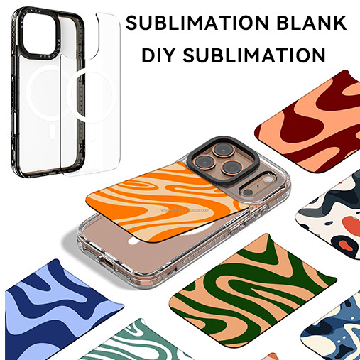 Sublimation Magnetic Swappable Cases Mobile Phone case for iPhone 16 17 Interchangeable Black Plate Phone case Bulk Wholesale