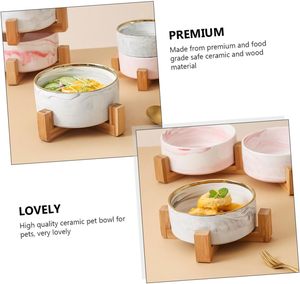 Bol en céramique personnalisé pour chien avec support en bois, gamelle pour chat, bol à eau pour animaux de compagnie – Vente en gros - Product Image 4
