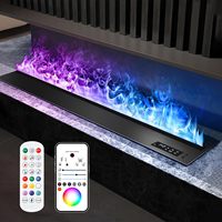 Cheminée à vapeur d'eau encastrée Kalsubo L70.87xW7.87xH8.27, conception à double alimentation en eau, flamme à 9 couleurs à intensité variable, contrôle intelligent par application