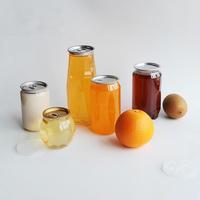 Bouteilles en plastique OEM avec logo, canettes transparentes en PET pour boissons gazeuses avec couvercle facile à ouvrir
