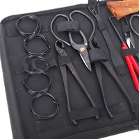 W006 Ensemble d'outils de jardinage personnalisés pour bonsaï, kit en acier au carbone, ciseaux de coupe avec étui en nylon