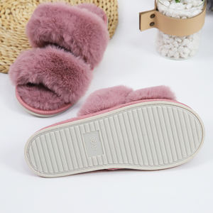 Custom Sunday Angora hilos zapatillas Sandalias interior antideslizante suave cálido zapatos baratos al por mayor casa zapatillas mullidas EVA - Product Image 3