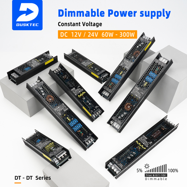 60W to 300W Triac Dimmable Power Supply 24V Dali Led Driver Single Output Power Dimming 12V Dali Led Driver