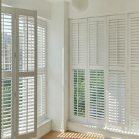 Persianas de Madera para Ventanas Francesas Interiores, Persianas de Madera Hechas a Mano, Persianas de Madera con Rejillas Personalizadas, Persianas de Madera Hechas a Mano para Decoración del Hogar