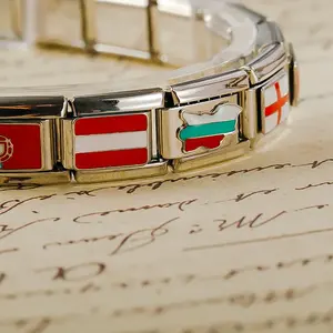 <span class=keywords><strong>Charme</strong></span> original Hapiship Daisy <span class=keywords><strong>Portugal</strong></span> BULGARIE Hongrie EAU Drapeau italien compatible avec bracelet 9 mm en acier inoxydable pour la fabrication <span class=keywords><strong>de</strong></span> bijoux DJ589 - Product Image 4