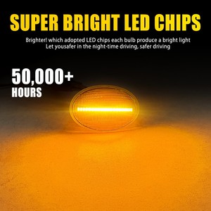 Luz indicadora lateral LED ámbar con lente transparente Auxito para Mini R55 R56 R57 R58 R59 - Product Image 6