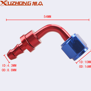 ข้อต่อท่อน้ำมัน Xuzhong An4 0-180 องศา อลูมิเนียม สีแดง สีน้ำเงิน สำหรับอัพเกรดระบบระบายความร้อนรถยนต์ - Product Image 4